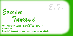 ervin tamasi business card